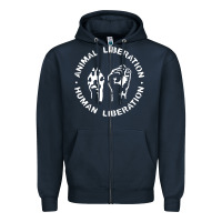 Navy animal liberation Zipper Hoodie - artisFamous