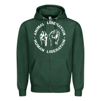 Sports Green animal liberation Zipper Hoodie - artisFamous