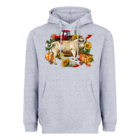Heather Grey Fall charolais bull Heavyweight Hoodie - RanaPortraitStore