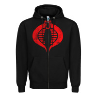 Black vintage cobra symbol Zipper Hoodie - artisFamous