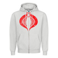 Dove Grey vintage cobra symbol Zipper Hoodie - artisFamous