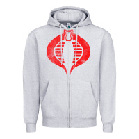 Heather Grey vintage cobra symbol Zipper Hoodie - artisFamous