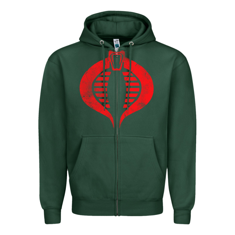 Vintage Cobra Symbol Zipper Hoodie by artisFamous | Teevron
