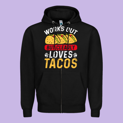 Tacos Work Out Gym Gift Classic Zipper Hoodie Designed By Artisfamous