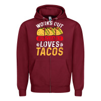 Burgundy tacos work out gym gift classic Zipper Hoodie - artisFamous