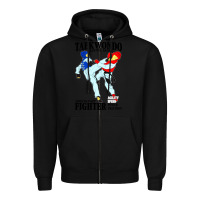 Black taekwondo sport art Zipper Hoodie - artisFamous