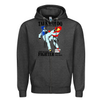 Charcoal Heather taekwondo sport art Zipper Hoodie - artisFamous