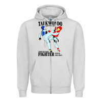 Dove Grey taekwondo sport art Zipper Hoodie - artisFamous
