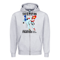 Heather Grey taekwondo sport art Zipper Hoodie - artisFamous