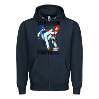 Navy taekwondo sport art Zipper Hoodie - artisFamous
