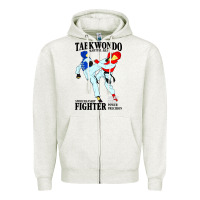 Oatmeal Heather taekwondo sport art Zipper Hoodie - artisFamous