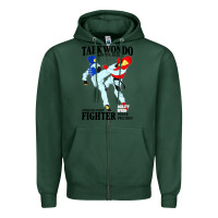 Sports Green taekwondo sport art Zipper Hoodie - artisFamous