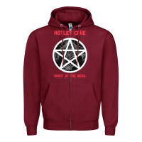 Burgundy shout at the devil Zipper Hoodie - artisFamous