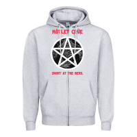 Heather Grey shout at the devil Zipper Hoodie - artisFamous