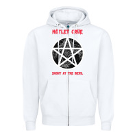 White shout at the devil Zipper Hoodie - artisFamous
