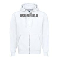 White Ironman Zipper Hoodie - artisFamous