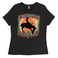Black American rodeo Ladies Tee - FaDigitalArtStudio