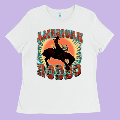 American Rodeo Ladies Tee Designed By Fadigitalartstudio