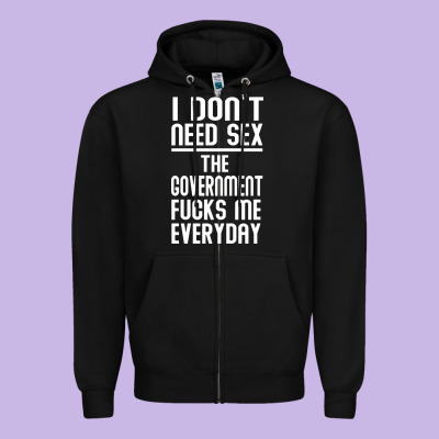 The Government Fucks Me Everyday Zipper Hoodie Designed By Artisfamous