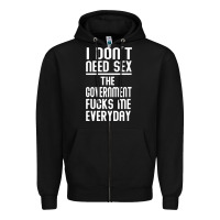 Black the government fucks me everyday Zipper Hoodie - artisFamous