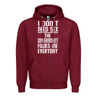 Burgundy the government fucks me everyday Zipper Hoodie - artisFamous