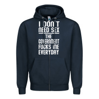Navy the government fucks me everyday Zipper Hoodie - artisFamous