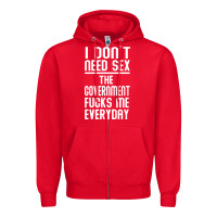 Red the government fucks me everyday Zipper Hoodie - artisFamous