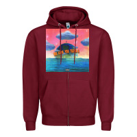 Burgundy lil tecca - we love you tecca 2 Zipper Hoodie - artisFamous