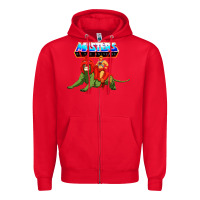 Red he man and battle cat Zipper Hoodie - artisFamous