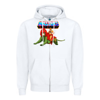 White he man and battle cat Zipper Hoodie - artisFamous