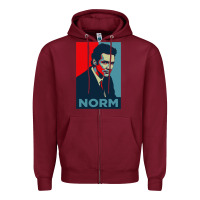 Burgundy norm macdonald comedian Zipper Hoodie - artisFamous