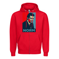 Red norm macdonald comedian Zipper Hoodie - artisFamous