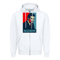 White norm macdonald comedian Zipper Hoodie - artisFamous