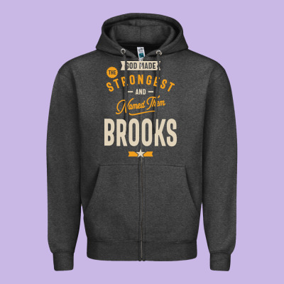 Brooks Personalized Name Birthday Gift Zipper Hoodie Designed By Artisfamous