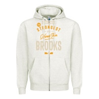 Oatmeal Heather Brooks Personalized Name Birthday Gift Zipper Hoodie - artisFamous