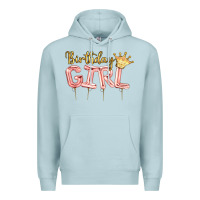 Blue Mist Birthday girl balloon Premium Hoodie - Artiststas