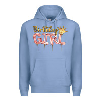 Colony Blue Birthday girl balloon Premium Hoodie - Artiststas