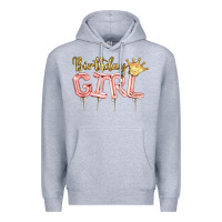 Heather Grey Birthday girl balloon Premium Hoodie - Artiststas