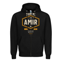 Black Amir Personalized Name Birthday Gift Zipper Hoodie - artisFamous