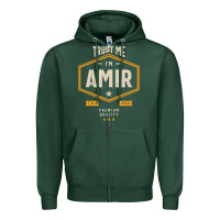Sports Green Amir Personalized Name Birthday Gift Zipper Hoodie - artisFamous