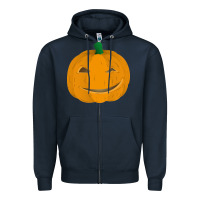 Navy pumpkin Zipper Hoodie - artisFamous