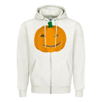 Oatmeal Heather pumpkin Zipper Hoodie - artisFamous