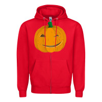 Red pumpkin Zipper Hoodie - artisFamous