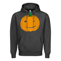 Charcoal Heather pumpkin Zipper Hoodie - artisFamous