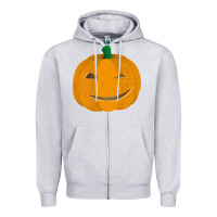 Heather Grey pumpkin Zipper Hoodie - artisFamous