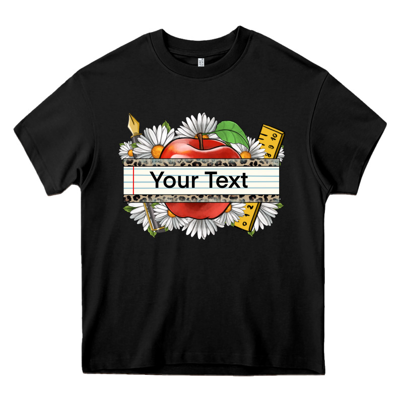 Floral Teacher Custom Name Heavy Core Tee by CowGirlArtShop | Teevron