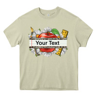 Mossy floral teacher custom name Heavy Core Tee - CowGirlArtShop