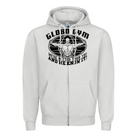 Dove Grey globo gym Zipper Hoodie - artisFamous