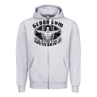 Heather Grey globo gym Zipper Hoodie - artisFamous