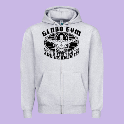 Globo Gym Zipper Hoodie Designed By Artisfamous